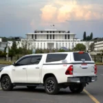 Toyota Hilux Revo with MARKS M7 Sports Canopy rear side view in Pakistan