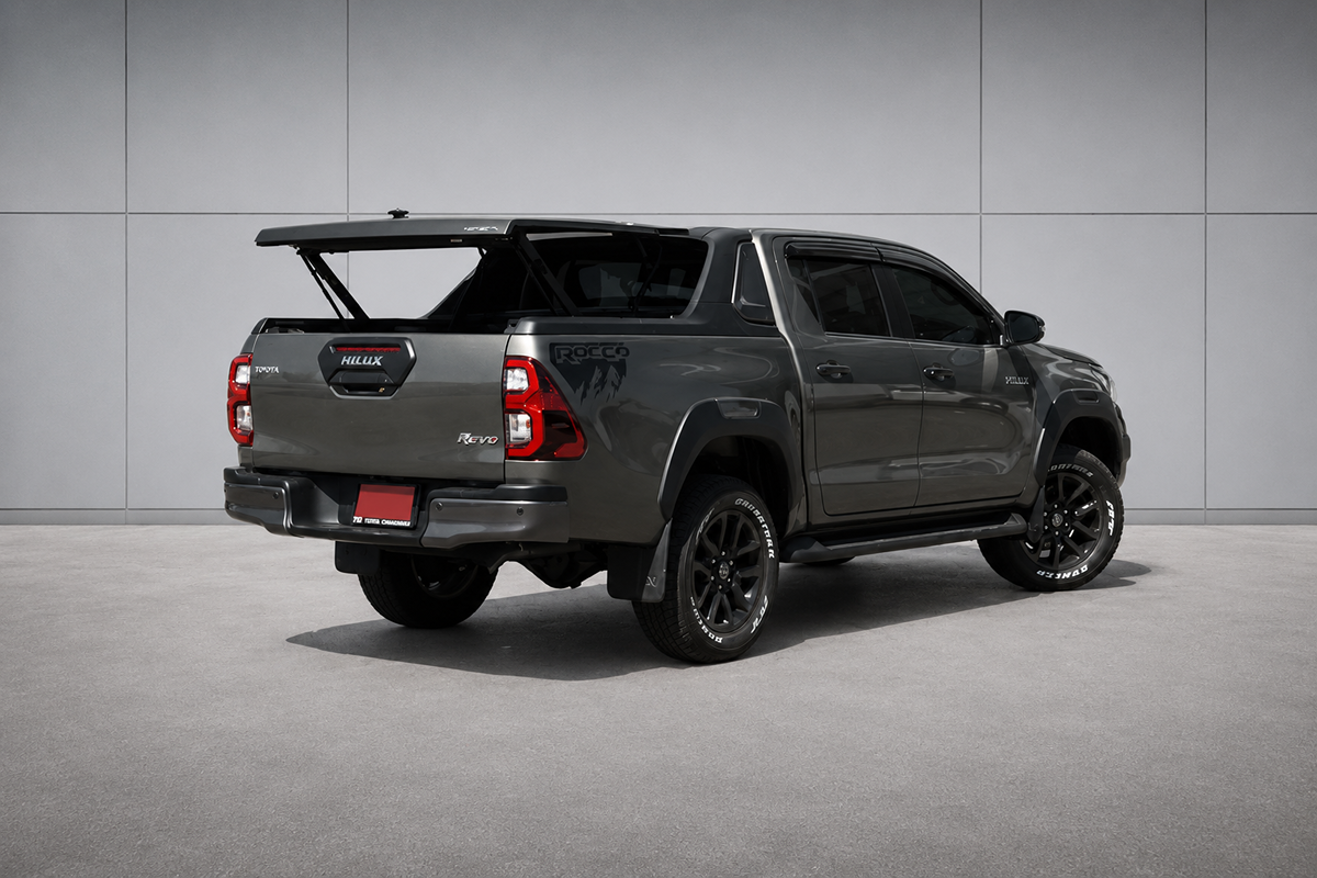 Carryboy imported automatic trunk lid installed on Toyota Hilux Revo